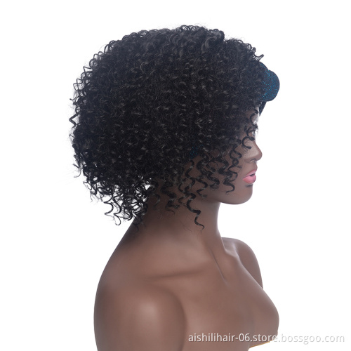Aishili factory wholesale wig with headband Afro curly headband wigs for black women